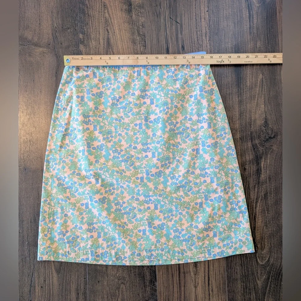 Boden Women’s Vintage Cotton Ditsy Floral Skirt Peach Blue Green Size 8
